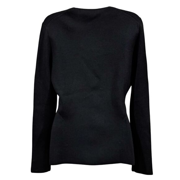 Jason Wu Curved Neckline Sweater in Black NWT Size XL - Picture 7 of 10
